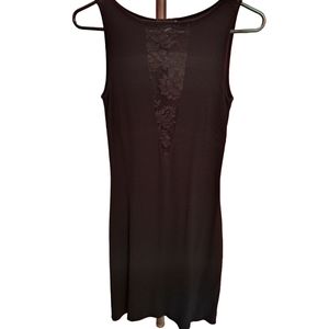 BEBE COCKTAIL DRESS WITH LACE APPLICA ON FRONT AT CHEST